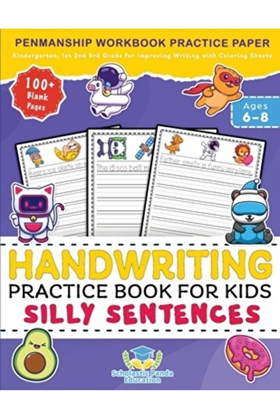 INDEPENDENT CAT Caiet de exerciții pentru scrisul de mână pentru copii cu propoziții amuzante: Caiet de exerciții pentru caligrafie, grădiniță