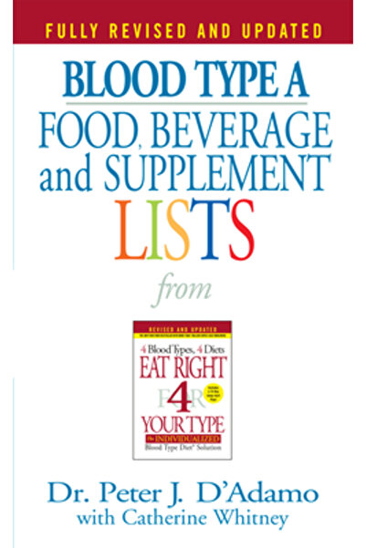 BERKLEY Liste de alimente, băuturi și suplimente pentru grupa sanguină „A”