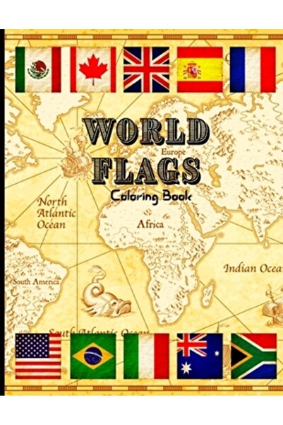 Novello & Co Ltd Carte de colorat cu steaguri ale lumii: Carte de colorat cu ...