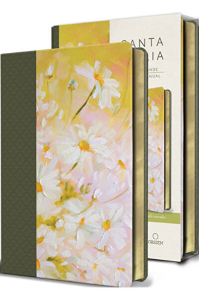 ORİGEN Biblia Reina Valera 1960 Letra Grande. Piel Verde Con Flores, Tama