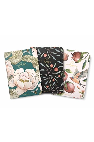 Harvest House Publ Caiete liniate Gracelaced, set de 3, Credință, Speranță, I...