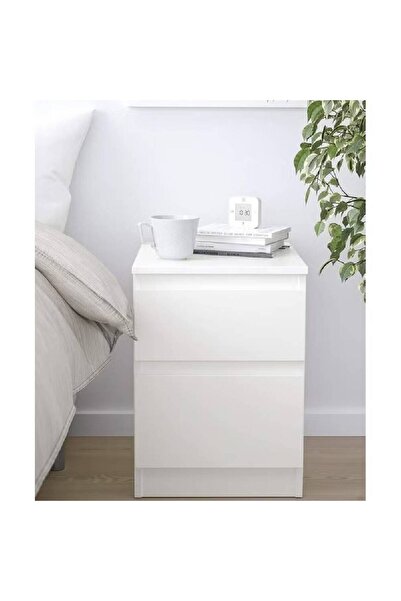 NKX Home Bedside Storage Cabinet With Drawer And Shelf White 40*40*55 cm