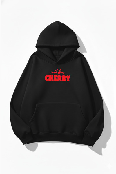 uyguntarz Унісекс М'яка тканина З любов'ю Вишневий принт Дизайн Oversize 3 ни...