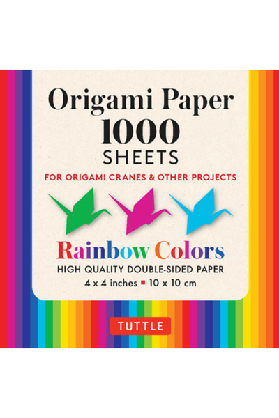 Tuttle Pub Hârtie Origami 1.000 de coli Culori Curcubeu 4" (10 CM): Hârtie Or...