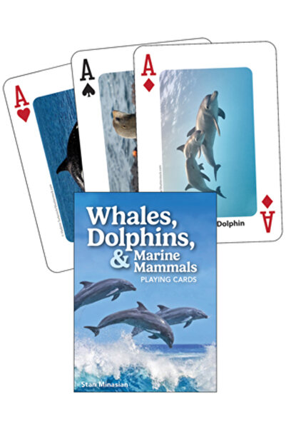 Adventurekeen Cărți de joc cu balene, delfini și mamifere marine