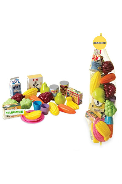 MRSPANCER 015829 - Eğitici Oyuncak Küçük Müşteriler için Fileli Meyve Sebzeler