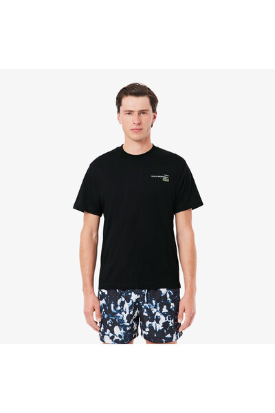 Lacoste Print Motif Erkek Siyah T-Shirt