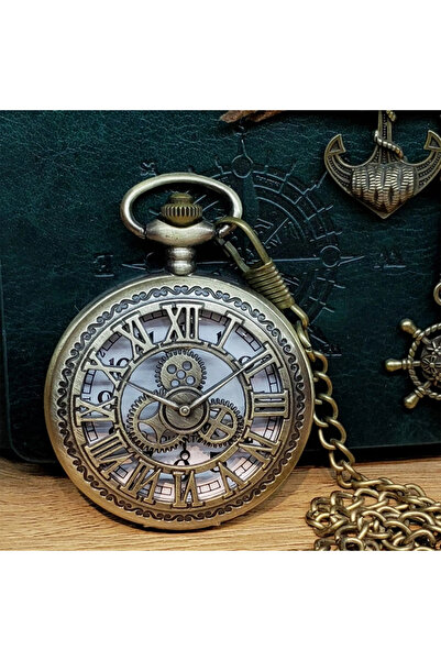 shopwave Antique Vintage Chain Clock Sky Roman Numeral