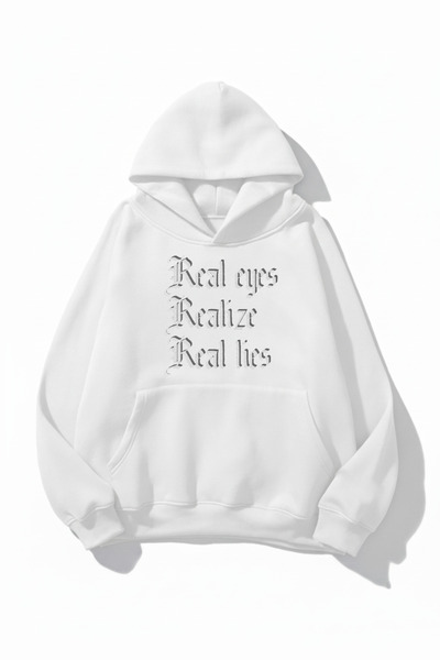 uyguntarz Unisex Soft Textured Real Eyes Realize Real Lies Printed Design Ove...
