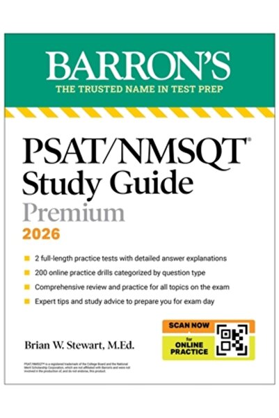 Barrons Education Series Ghid de studiu premium Psat/NMSQT, 2026: 2 teste pra...