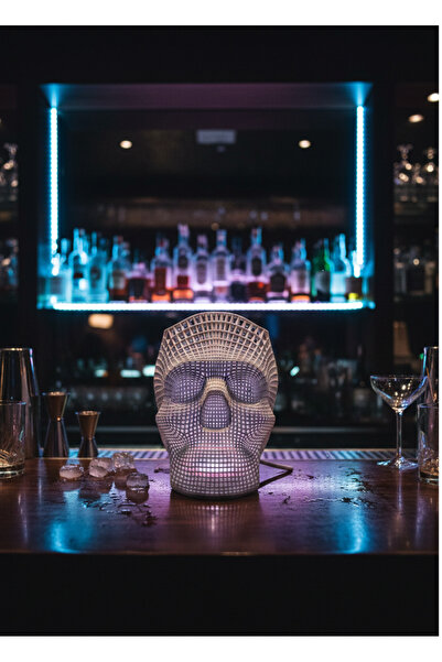 Cata Kuru Kafa Kalemlik Neon Led 3D Baskı 12x13cm (IŞIK RENGİNİ SORU-CEVAP BÖ...