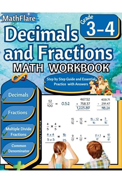 INDEPENDENT CAT Caiet de matematică cu zecimale și fracții, clasa a III-a și a IV-a: Fracții și zecimale, clasa a III-a-IV-a, Operații