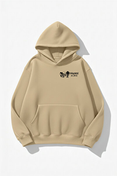 uyguntarz Unisex Soft Textured Psychos in Love Printed Design Oversized Threa...