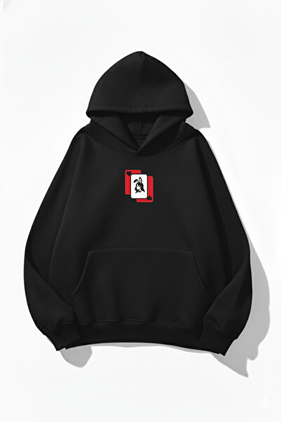 uyguntarz Unisex Soft Textured Playwoman Printed Design Oversized 3 Thread Ho...