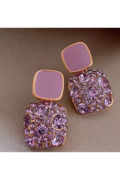 MODA Lila Taşlı Kadın Küpe