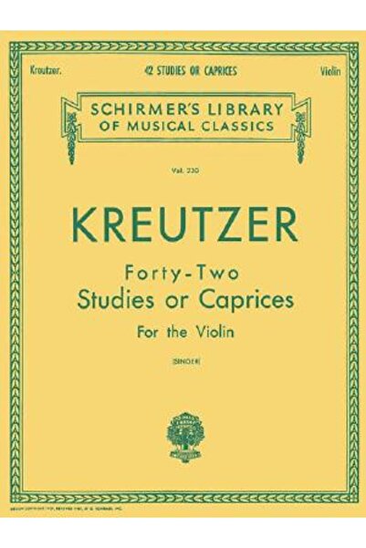G. Schirmer Kreutzer Patruzeci și două de studii sau capricii pentru vioară