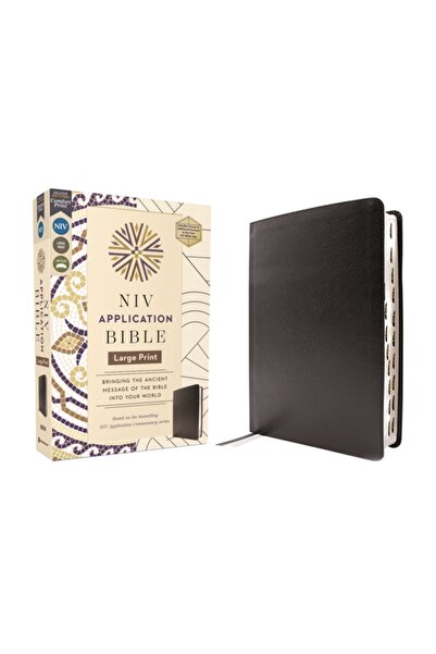 Zondervan Biblia cu aplicația NIV, caractere mari, piele lipită europeană, ne...