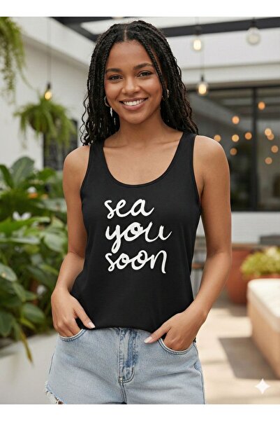 BW Bravely Wear Γυναικείο μπλουζάκι με στάμπα See You Noon και λουράκια στους...