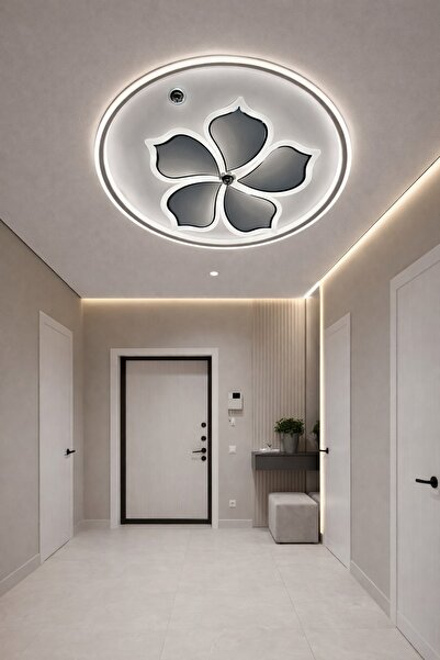 AURA LIGHTING Beyaz Papatya Model Kumandalı 4 Renk LED Modern Salon/Antre/Oda...