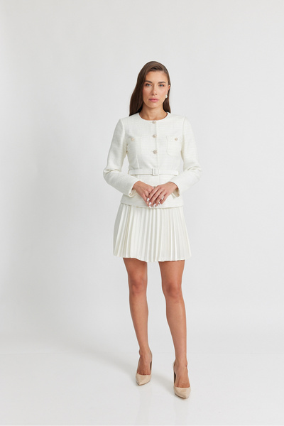 doop KEMER DETAYLI SİMLİ ELBİSE