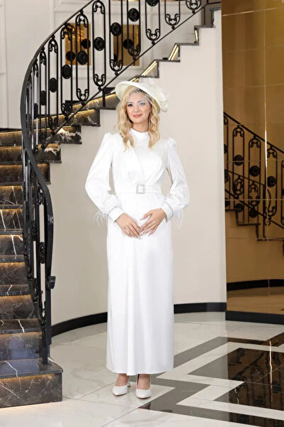 S7V7N EXCLUSIVE Satin Evening Dress with Buckle Detail