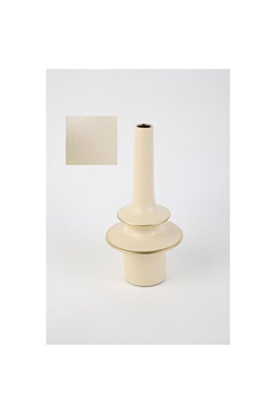 Vitale مزهرية سيراميك طويلة كريمية اللون 13*13*26 سم AK.LA0068