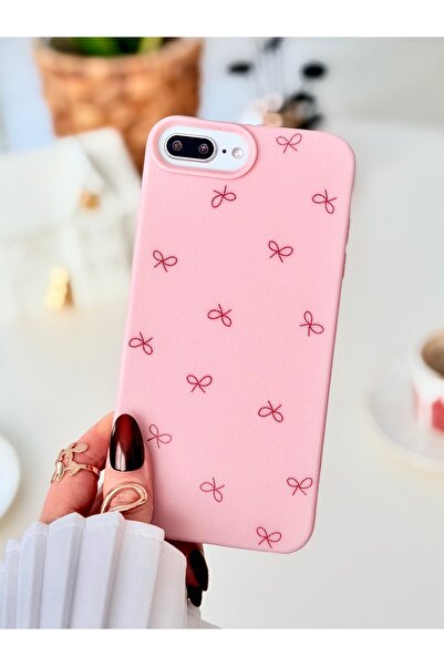 Go Aksesuar iPhone 7 Plus and 8 Plus Compatible Print Pink Bow Launch Silicon...