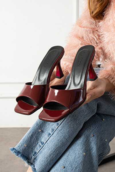 eformoda by emre yılmaz Bordo Kadın Topuklu Terlik 4937