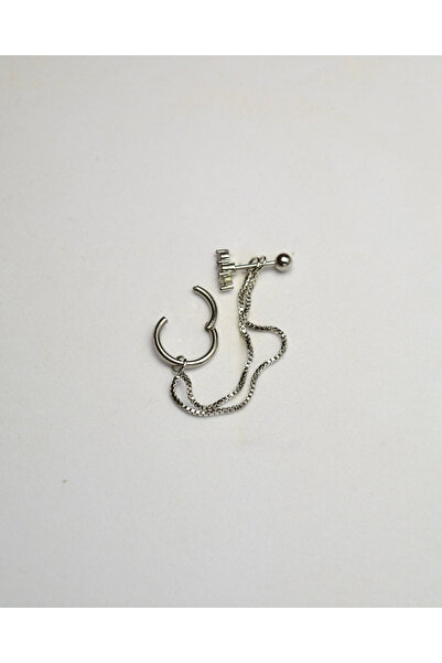 Piercing by Sever ŞEFAF TAŞ, ZİNCİR VE HALKA ÇELİK PIERCING... GÜMÜŞ/SILVER R...