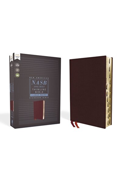 Zondervan Biblia Nasb, cu linii subțiri, caractere mari, piele sintetică, viș...