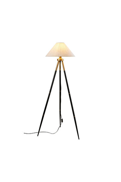 HubRom COSBY 4178-1L-BL-FR Αντίκα / Μαύρη Επιδαπέδια Φωτιστική Λάμπα 45x143 εκ. 1xE27 Μέγ. 60W