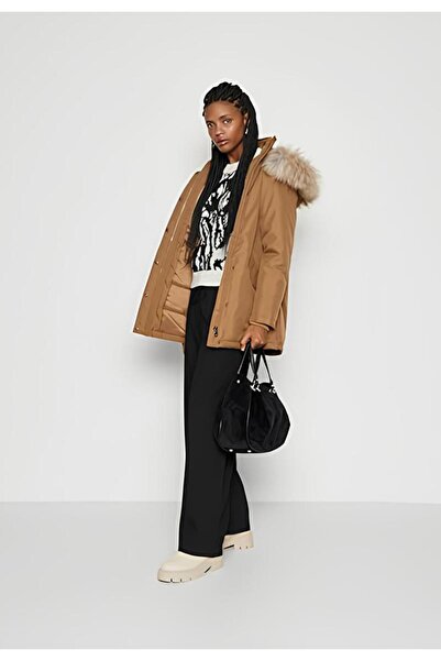 ONLY KADIN KABAN,MONT,KAPUŞONLU SÜTLÜ KAHVE RENGİ KIŞLIK MONT PARKA