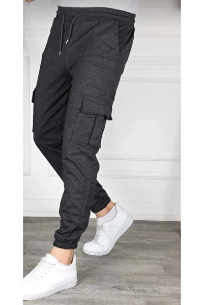 AZRA ÇOCUK GİYİM Cargo Pocket Eşohman Alti Two-Ply Combed Cotton Ribbed Gray Color Daily Comfortable...