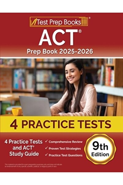Test Prep Books Caiet de pregătire ACT 2024-2025: 4 teste practice și ghid de...