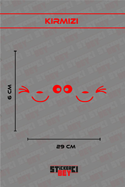 STİCKERCI BEY ملصق سيارة على شكل خوذة دراجة نارية مع رسومات للعين واليد (قص ب...