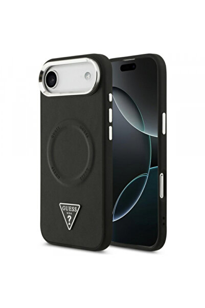 Guess Θήκη MagSafe για Apple iPhone 17 Air, Guess, Τρίγωνο Λογότυπο, Μαύρο Ασημί