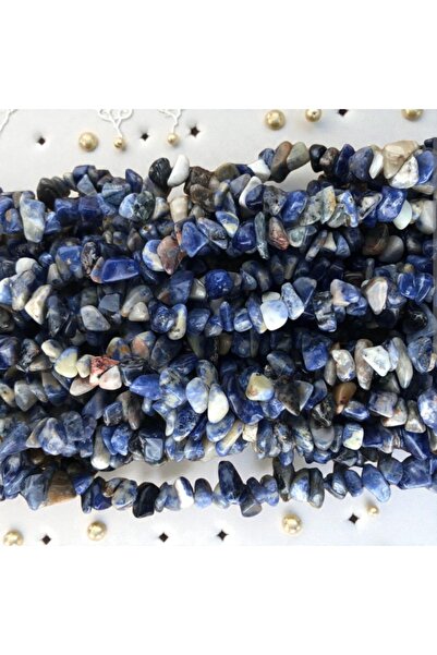 feyza collection 1 سلسلة من أحجار الصوداليت الطبيعية المكسورة