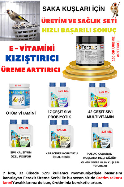FEROXİT SAKA Kuşları için Üreme ve Sağlık Seti Büyük Bol Bol Bol Yavru Verdirir