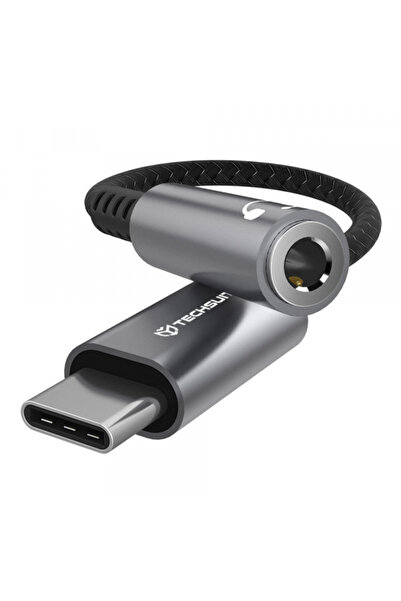 Techsuit Adaptor Audio USB-C - 3.5mm AC14 SonicPiX, Gri