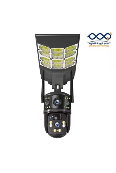 Denx كاميرا مراقبة تعمل بالطاقة الشمسية مع كشاف ضوئي بقوة 240 لومن - بطارية ب...