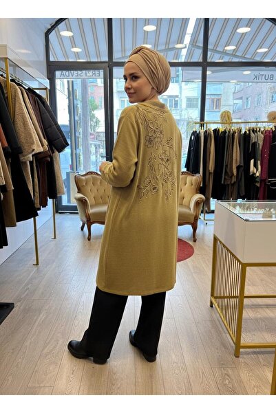 Butik Ham Keten Desenli Hırka