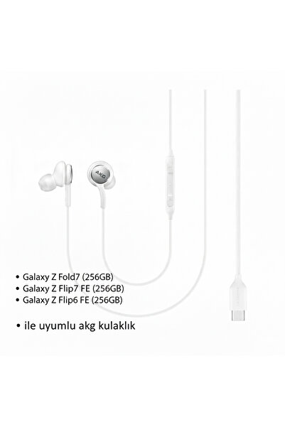Samsung Galaxy Z Flip6-Galaxy Z Fold7-Galaxy Z Flip7 FE-AKG Kablolu Kulaklık ...