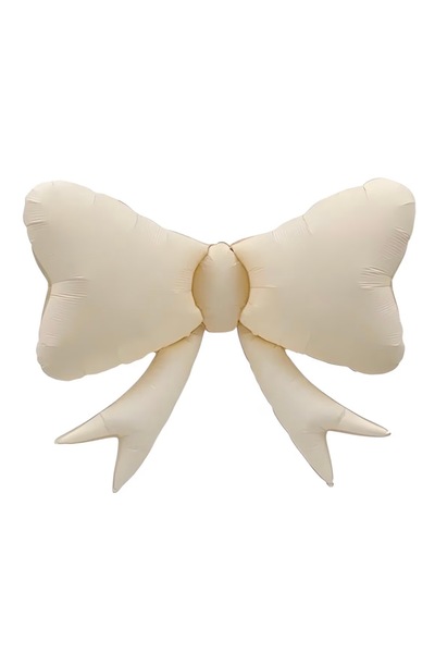 Çemrek Süs Parti Cream Bow Tie Foil Balloon Cream Bow Balloon 1 Piece 90 cm