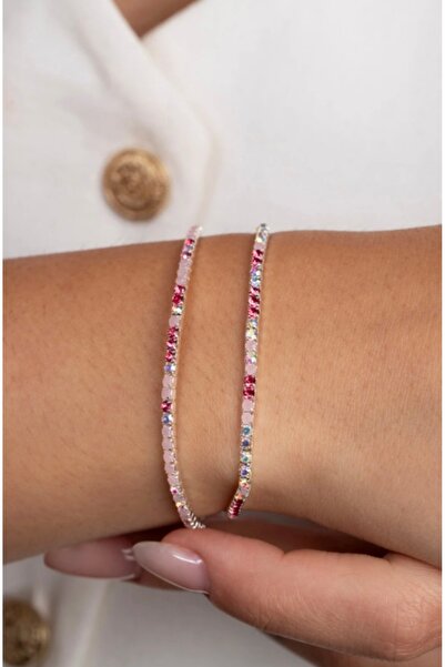 zirkon Pembe Taşlı Bileklik
