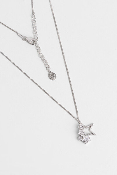 So CHIC... Nova 18 Ayar Beyaz Altın Kaplama 45 Cm Gümüş Kolye