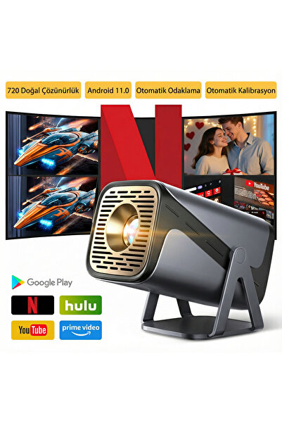 ALWAYS TEKNOLOJİ YDH-Q320 Kısa Mesafe Projektör – 720P, 4K Destekli, Android ...