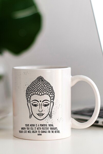 Mio Life كوب بوذا مطبوع عليه قوة الدماغ