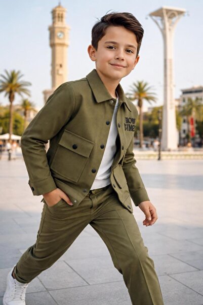 Esterella Boy's Gabardine Shirt Suit / Pocket Shirt / Tshirt / Pants 3-Piece ...
