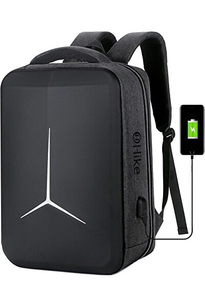 Generic Haik Semi-Hard Laptop Backpack for 17 Inch with Built-in Lock and USB/Headphone Port