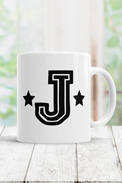 Mio Life White Letter J Printed Mug